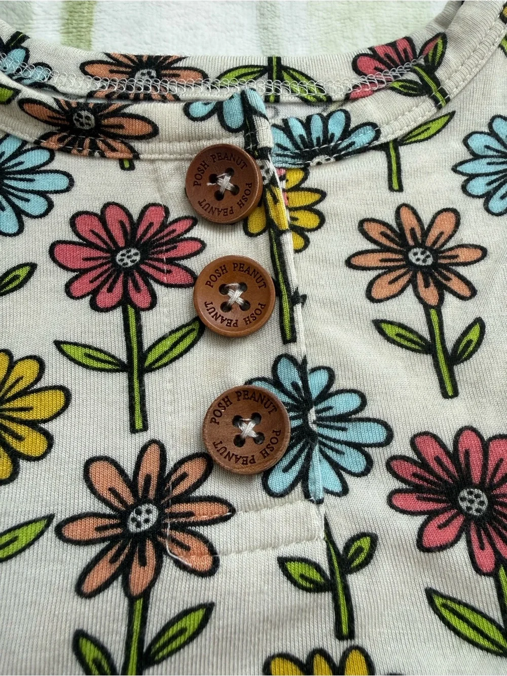Posh Peanut Floral Short Sleeve Peplum Top